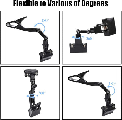 Adjustable Document Holder for Typing, Multi-Purpose Paper Holder Stand for Desk, Flexible Copy Holder Clip for Computer, Drawing, and Advertising Use (2 Pack, Black)