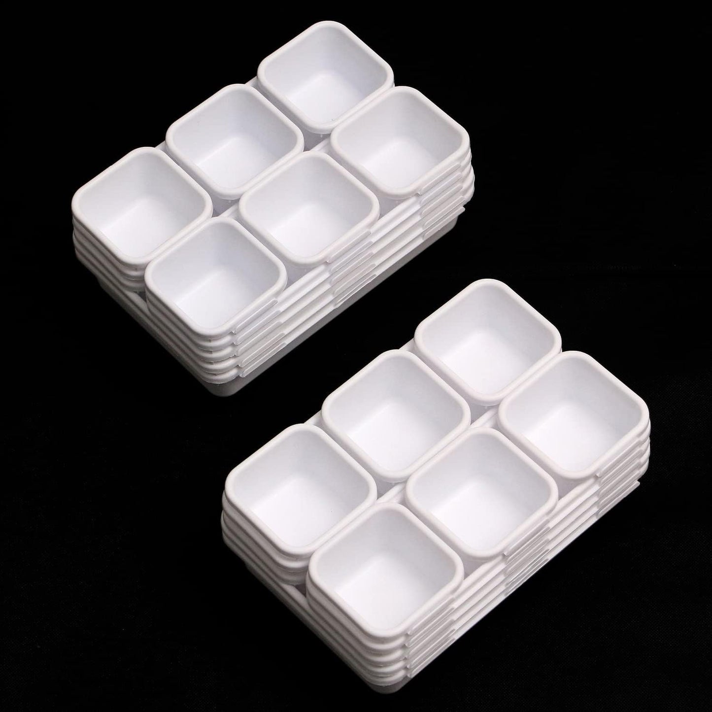 TENABORT 42 Pack Interlocking Desk Drawer Organizer Tray Dividers Plastic Shallow Narrow Drawers Organizers Separators Storage Bins Container for Kitchen Bathroom Makeup Office Vanity Dresser