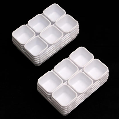 TENABORT 42 Pack Interlocking Desk Drawer Organizer Tray Dividers Plastic Shallow Narrow Drawers Organizers Separators Storage Bins Container for Kitchen Bathroom Makeup Office Vanity Dresser