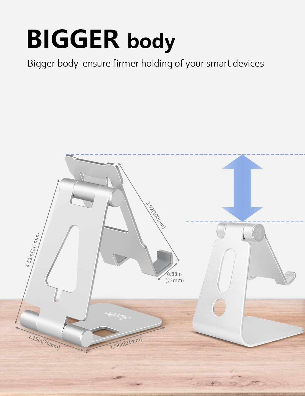 Aoviho Cell Phone Stand for Desk, Adjustable Desktop Phone Holder Stand, Foldable Moblie Phone Dock for iPhone17 16 15 14 13 12 11 Pro Xs Max Xr X 8 7 6 5 5s SE Nintendo Switch All Phones, Pink