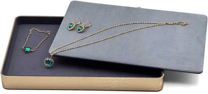 Metal Jewelry Tray, Valet Tray, Bedside Table and Desktop Organizer. It is Stackable and can be Used to Display Watches, Rings, Earrings and Bracelets（Brown）
