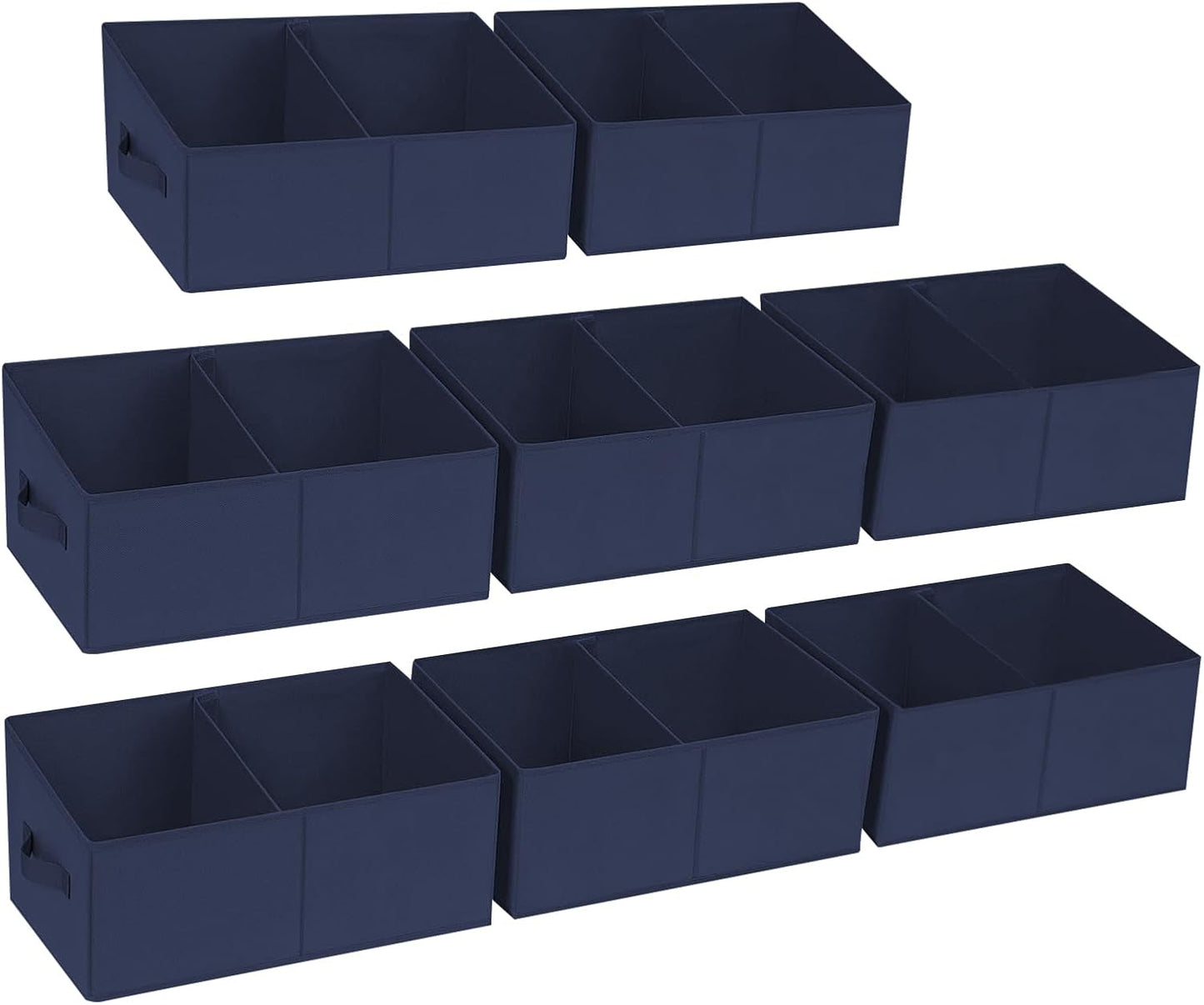 DIMJ Closet Storage Bins, 6 Pack Storage Baskets for Shelves, Foldable Closet Organizer with Handle, Linen Closet Organizers and Storage for Clothes, Toys, Towel, Books (Black)