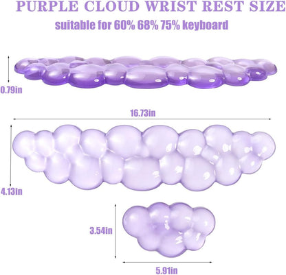 Clear Gel Wrist Rest for Keyboard and Mouse, Green Silicone Mouse Wrist Rest Set, Cute Ergonomic Wrist Rest for Keyboard 60%/75%(Green)