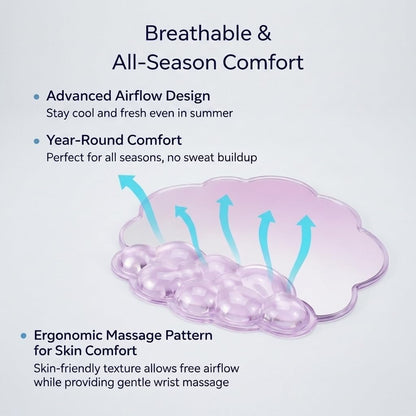 Ergonomic Cloud-Shaped Keyboard Wrist Rest & Non-Slip Mouse Pad Set, Soft Gel Support, Easy-to-Clean, Durable, Ideal for Long Work & Study Hours