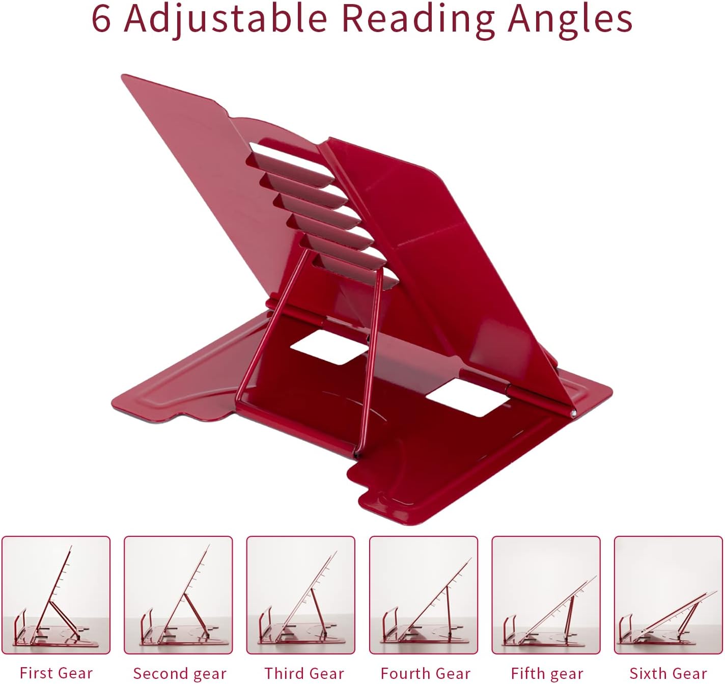 Camelmother Metal Book Holder Adjustable Book Stand for Reading