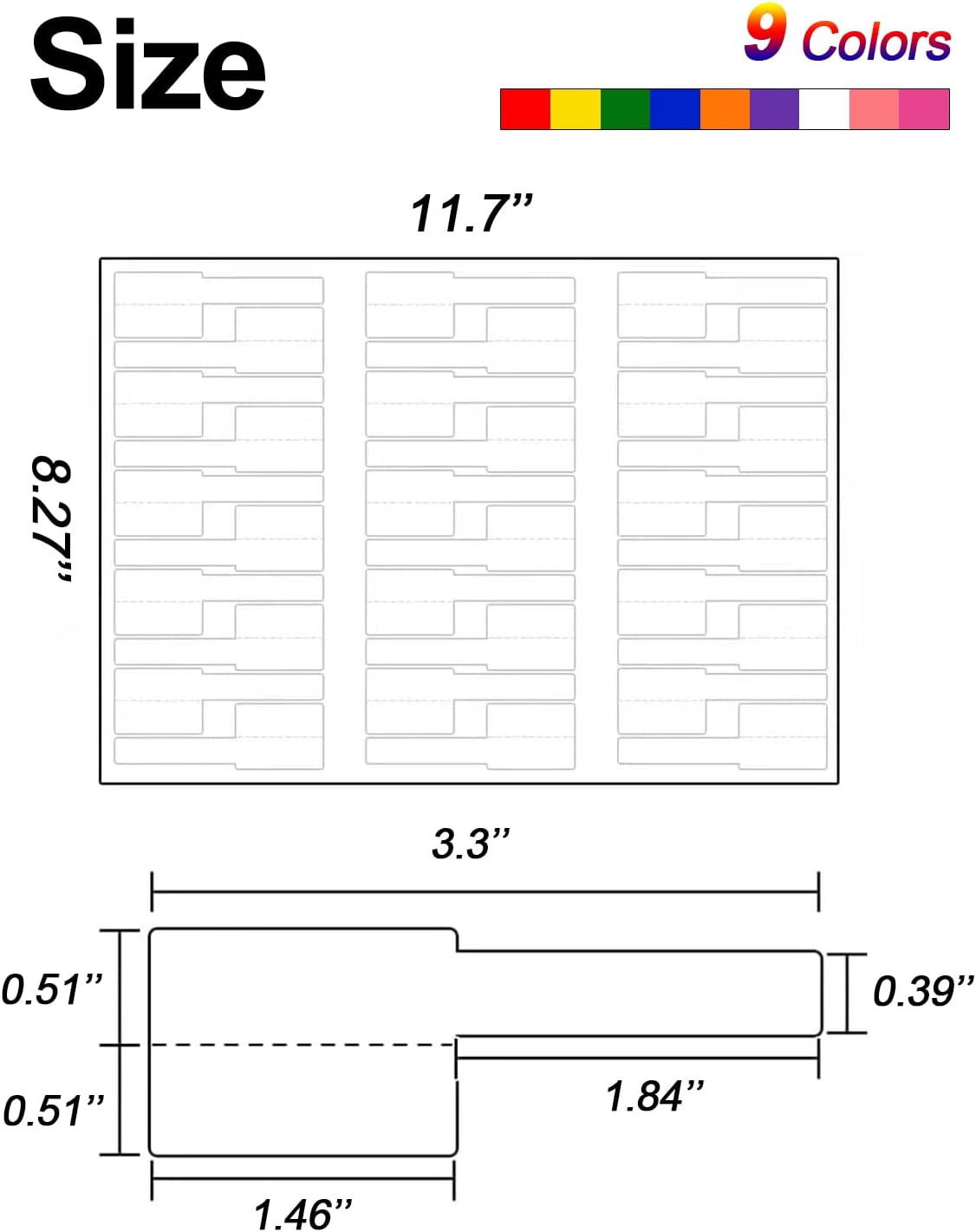 270 Pcs Cable Labels - 9 Colors, Waterproof, Self-Adhesive, Tear Resistant Wire Labels for Electronics & Laser Printer