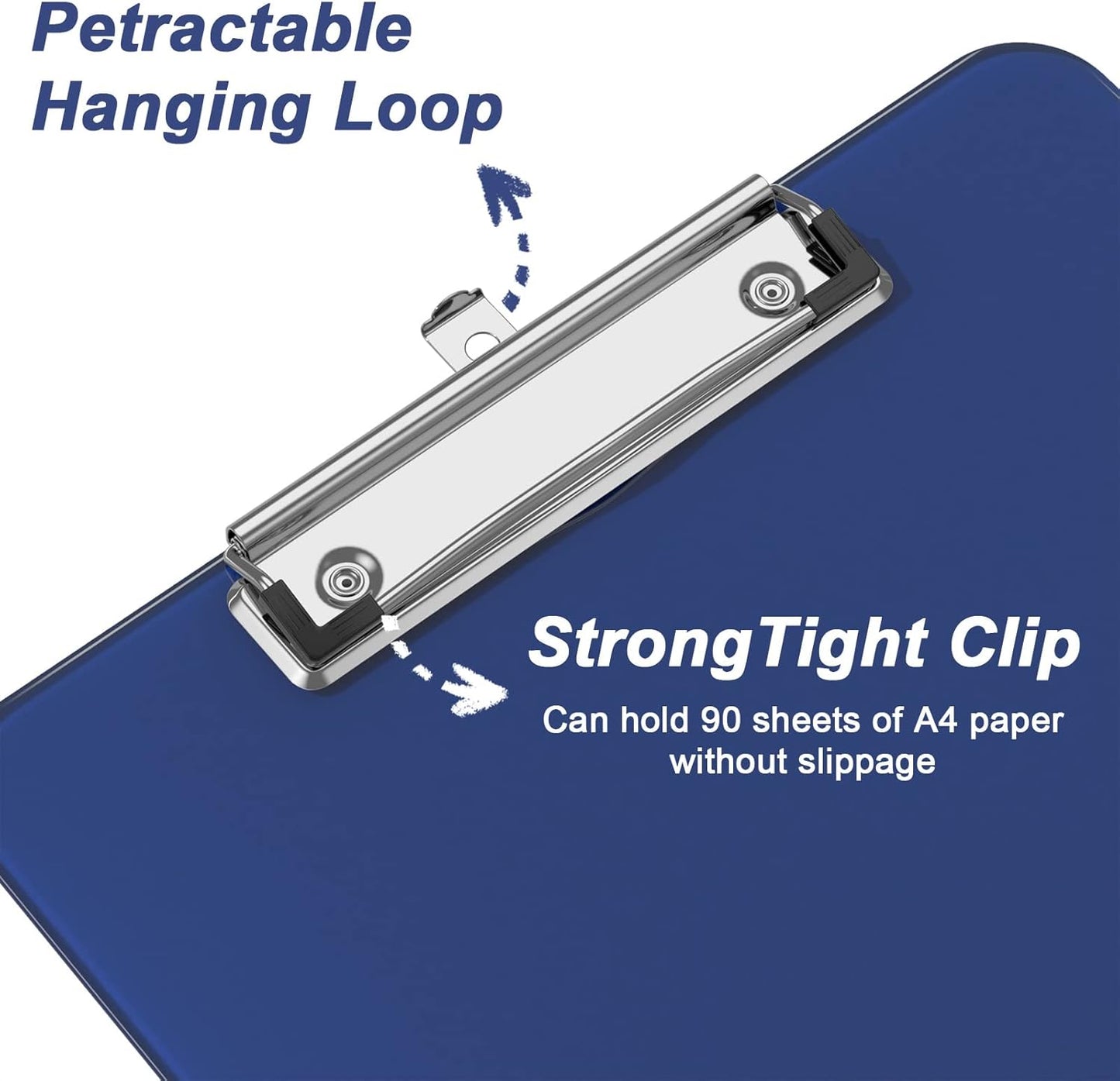 Rimilak 8.5 x 11 Plastic Clipboards Set of 2, Low Profile Metal Clip, Translucent Board, 12.5 x 9 in Letter Size, Office Supply, Back to School, Purple