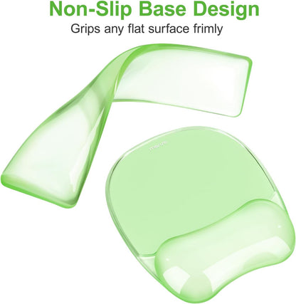 MOSISO Gel Wrist Rest Support for Mouse Pad&Keyboard Set, Irregular Oval Ergonomic Mousepad Keyboard Pad Non-Slip Base Home/Office Pain Relief&Cooling Gel Easy Typing Pad for Computer Laptop, Pink