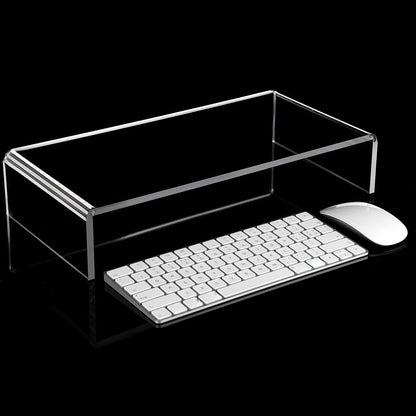 Jetec 2 Pcs Acrylic Monitor Stand Desktop Video Acrylic Monitor Riser Desk Shelf Computer Stand for Laptop TV Computer Screen Desk Organizer Teacher's Day Supplies (Clear, 12 x 8 x 3 Inch)