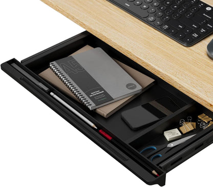 Under Desk Mounted Sliding Drawer to pull out, Attachable Desk Pencil Drawer Ball-Bearing Slides
