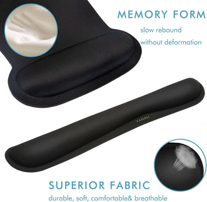 Comfy Mee Premium Memory Foam Keyboard and Mouse Wrist Rest Pads Set- for Comfortable Typing &Wrist Pain Relief (Pack of 2)