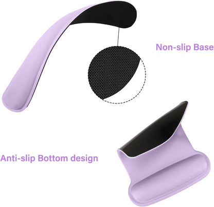 MOSISO Wrist Rest Support for Mouse Pad & Keyboard Set, Ergonomic Mousepad Non-Slip Base Home/Office Pain Relief & Easy Typing Cushion with Neoprene Cloth & Raised Memory Foam, Apricot