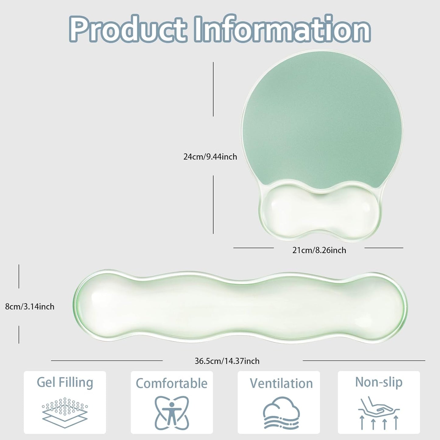 Gel Wrist Rest and Cloud Mouse Pad Support for Keyboard and Mouse - Ergonomic Pink Keyboard Wrist Pad Set for Typing Pain Relief/Computer/Laptop/Gaming/Home/Office (Cloud Shape, Gradient Blue Pink)