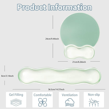 Gel Wrist Rest and Cloud Mouse Pad Support for Keyboard and Mouse - Ergonomic Pink Keyboard Wrist Pad Set for Typing Pain Relief/Computer/Laptop/Gaming/Home/Office (Cloud Shape, Gradient Blue Pink)