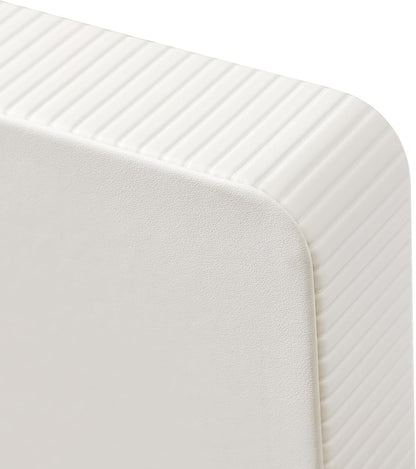 Desk Organizer Tray, PU Leather Nightstand Organizer Perfume Valet Tray for Men Women, Decorative Vanity Trays Trinket Dish Key Bowl for Entryway Table (2pcs, Ivory, Large+Small)