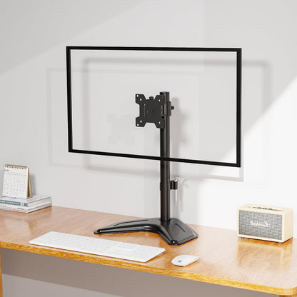 MOUNT PRO Single Monitor Stands Fits 13-32 inch/17.6 lbs Screen, Free-Standing Computer Monitor Mount for Desk, Display Standing with Adjustable Height/Tilt/Swivel/Rotation, VESA 75x75 100x100