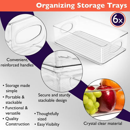 ClearSpace Pantry Organization and Storage Bins with Removable Dividers & Lids – Perfect Pantry Organizers or Kitchen Organization – Refrigerator Organizer Bins, Cabinet Organizers, 2 Pack