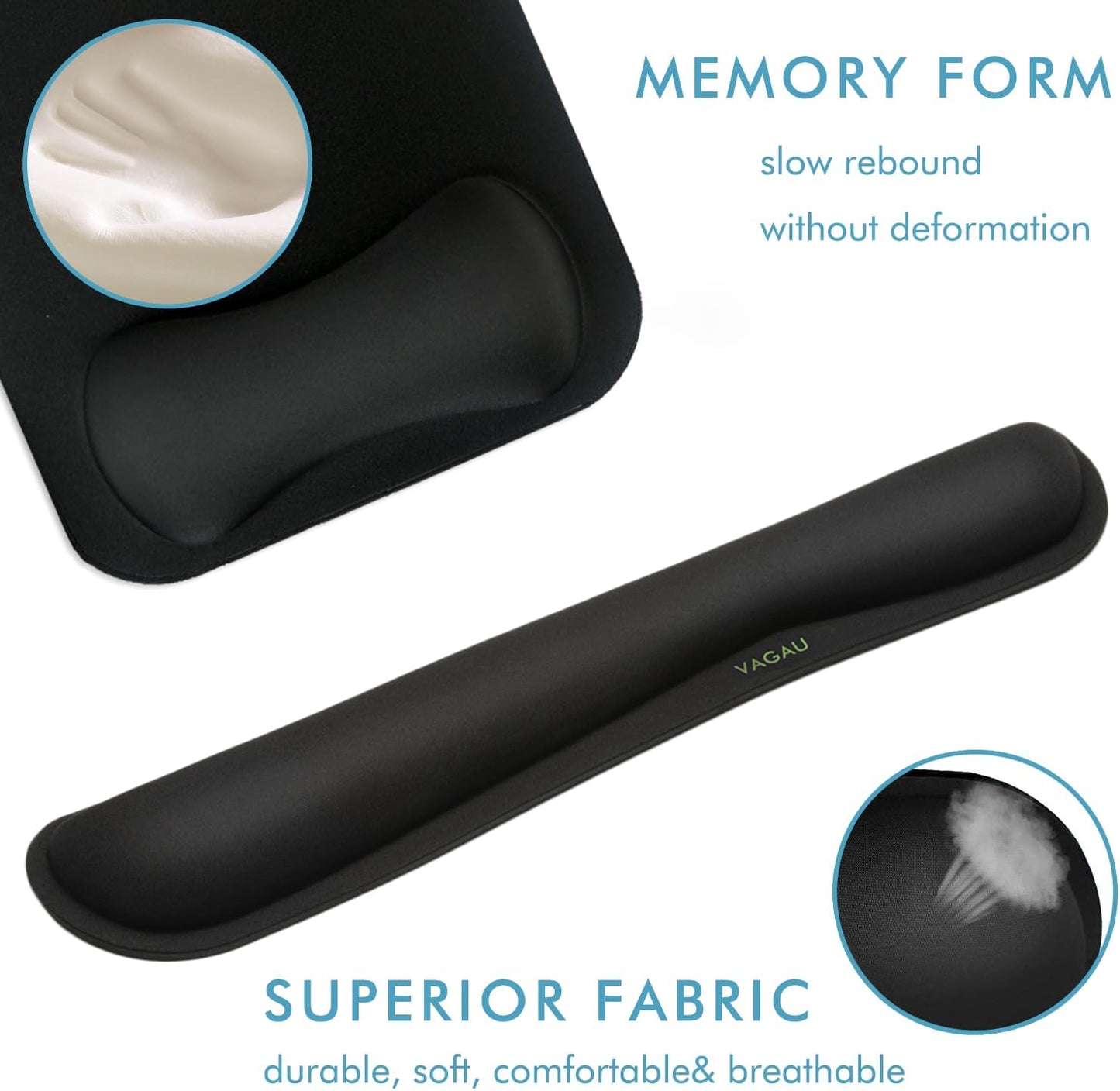 Comfy Mee Premium Memory Foam Keyboard and Mouse Wrist Rest Pads Set- for Comfortable Typing &Wrist Pain Relief (Pack of 2)