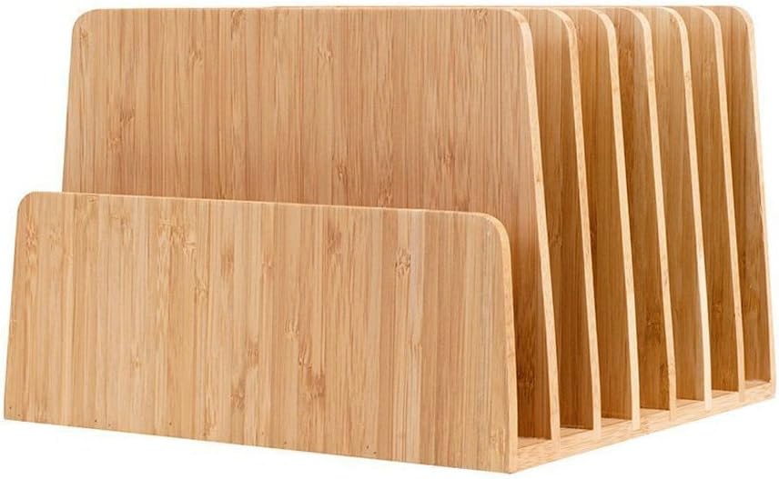 MobileVision Bamboo Desktop File Folder Organizer and Paper Tray, 7 Slots