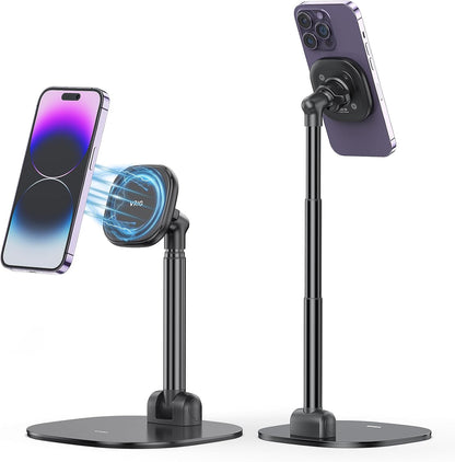 VRIG Magnetic Wireless Charger Phone Stand 360°Rotation Desktop Phone Holder Adjustable Cell Phone Stand for iPhone 17/17pro/16/15/14/13 Series Foldable Wireless Charging Station for Android/AirPod