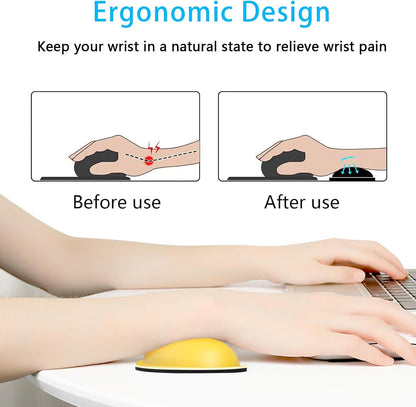 Dapesuom Keyboard Wrist Rest Set, Cute PU Leather Wrist Cushion for Computer Keyboard and Mousepad, Memory Foam Mouse Pad Rests Support with Non-Slip Base for Typing Pain Relief Laptop, Colonial White