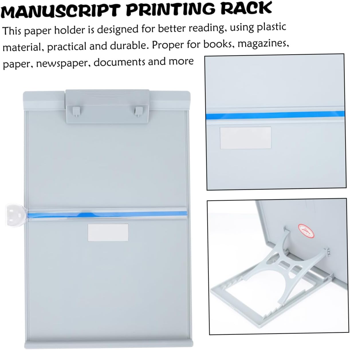 OSALADI Adjustable Paper Holder Stand for Desk Upright Document Holder Reading Line Guide for Home Office Classroom Plastic Copy Stand for Magazines and Documents