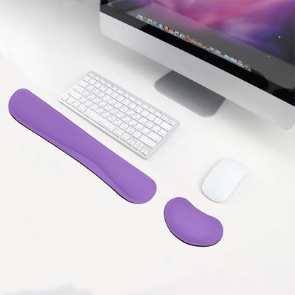 Keyboard Wrist Rest and Mouse Wrist Rest Set - Ergonomic Memory Foam Wrist Cushion - for Wrist Support on Computer, Laptop, Office, Playing Games, Typing Relieves Wrist Pain Black