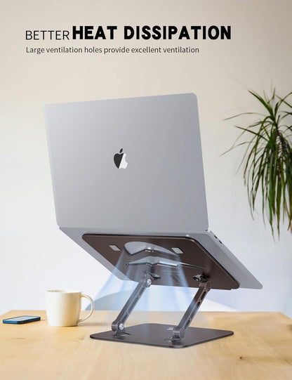 Laptop Stand, Ergonomic Adjustable Computer Stand for Collaborative Work, Foldable and Portable Heat Sink Computer Stands, Fits up to 15.6-inch Laptops (Orange)