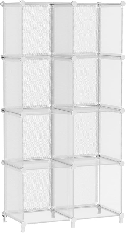 AWTATOS Cube Storage Organizer, 16 Cube Closet Organizer, Stackable Storage Cube Shelves, DIY Portable Closet Clothes Organizer Shelving for Bedroom, Closet, Wardrobe, Bathroom, White