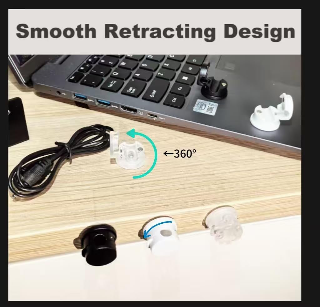 6 Pack -360 Degree Rotational Compact Desk Magnetic Cable Clips,Adhesive Wire Holder Keeper Organizer for Home Office Desk Phone Car Wall Desktop Nightstand, 3 Colors