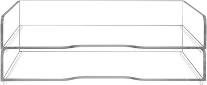 MyGift Premium Clear Acrylic Stackable Office Desk Paper Tray Document Letter Sorter, Desktop File Folder Mail Stationery Storage Organizer Stacking Rack, Set of 2