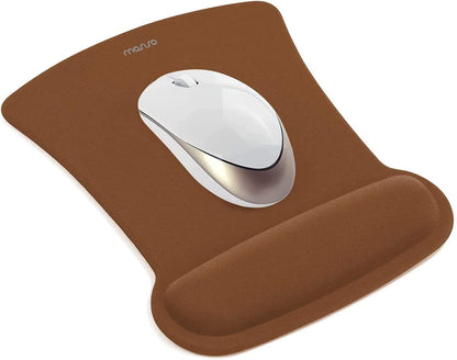 MOSISO Wrist Rest Support for Mouse Pad & Keyboard Set, Ergonomic Mousepad Non-Slip Base Home/Office Pain Relief & Easy Typing Cushion with Neoprene Cloth & Raised Memory Foam, Apricot