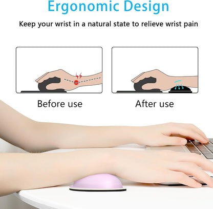 Dapesuom Keyboard Wrist Rest Set, Cute PU Leather Wrist Cushion for Computer Keyboard and Mousepad, Memory Foam Mouse Pad Rests Support with Non-Slip Base for Typing Pain Relief Laptop, Colonial White