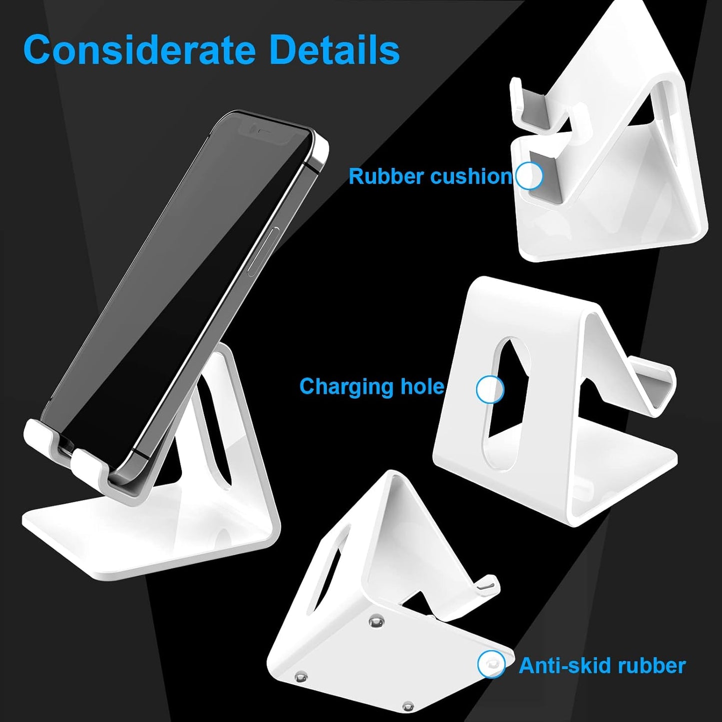 Crpich Acrylic Cell Phone Stand, Portable Clear Phone Stand for Desk, Compatible with Phone16 15 14 13 Pro Max Mini 12 11 Plus SE, Switch, Android Smartphone, Pad, Tablet, Desk Accessories