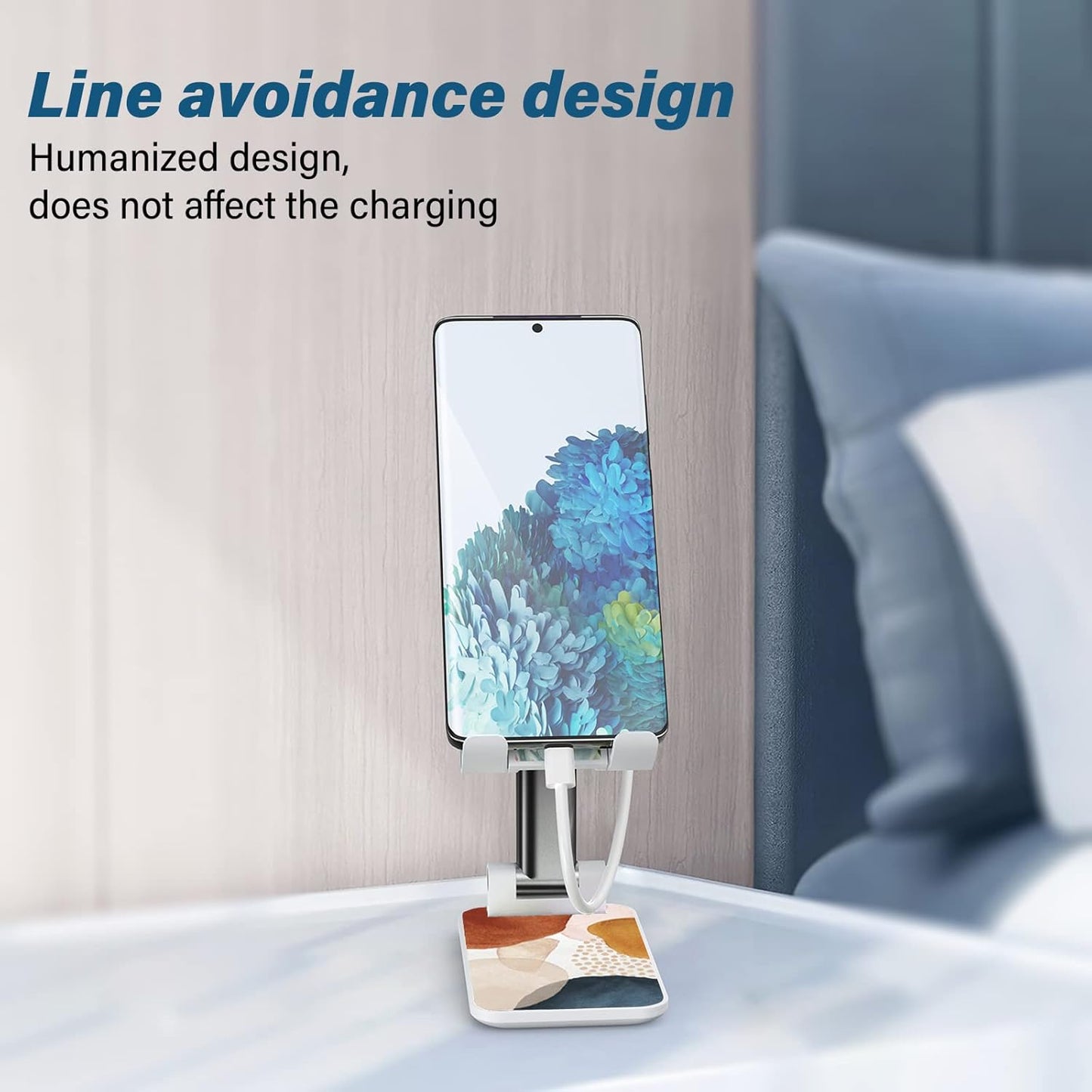 Desk Cell Phone Stand - Adjustable Angle-iPad Holder, Universal Compatible Phone Holder for Desk