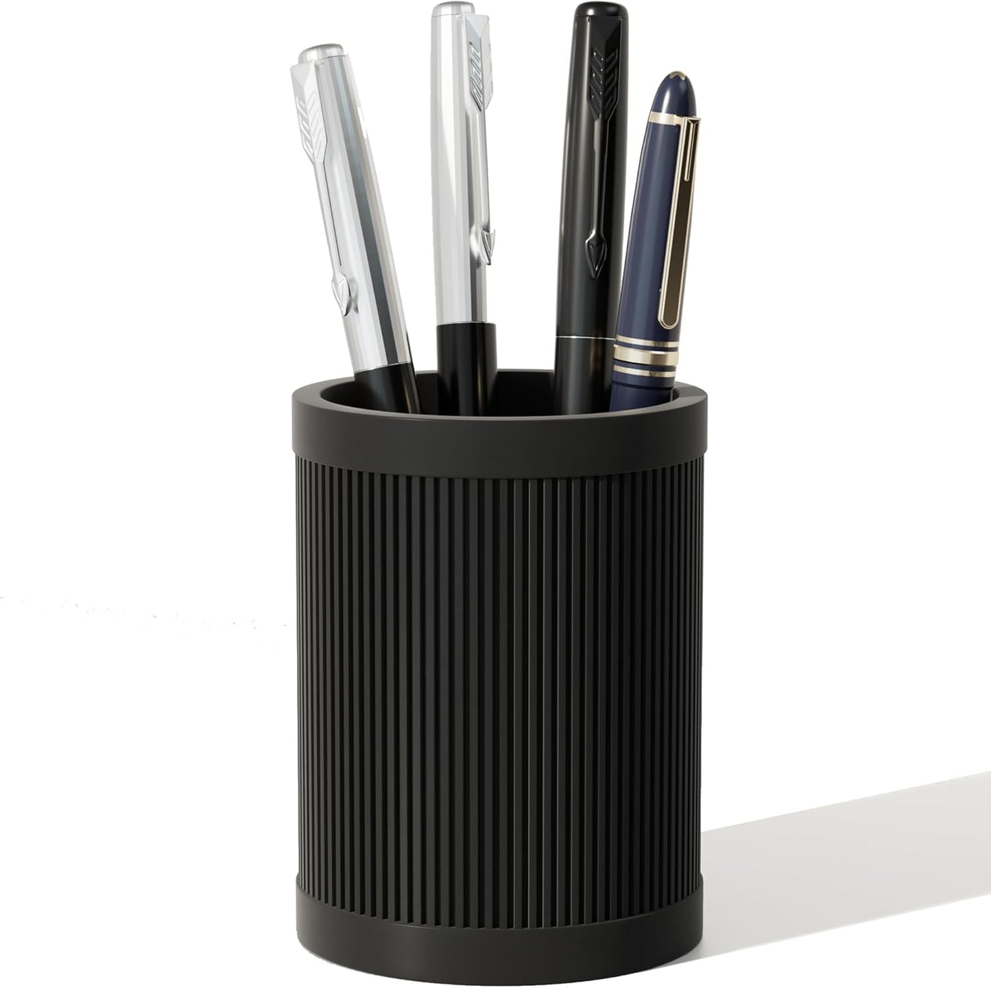HighHerz Aesthetic Pen Holder For Desk, Modern Silicone Pencil Holder, Stylish Office Desk Decor, Made of 5 mm Thickened Premium Silicone, Office Desk Organizer And Accessories (White)