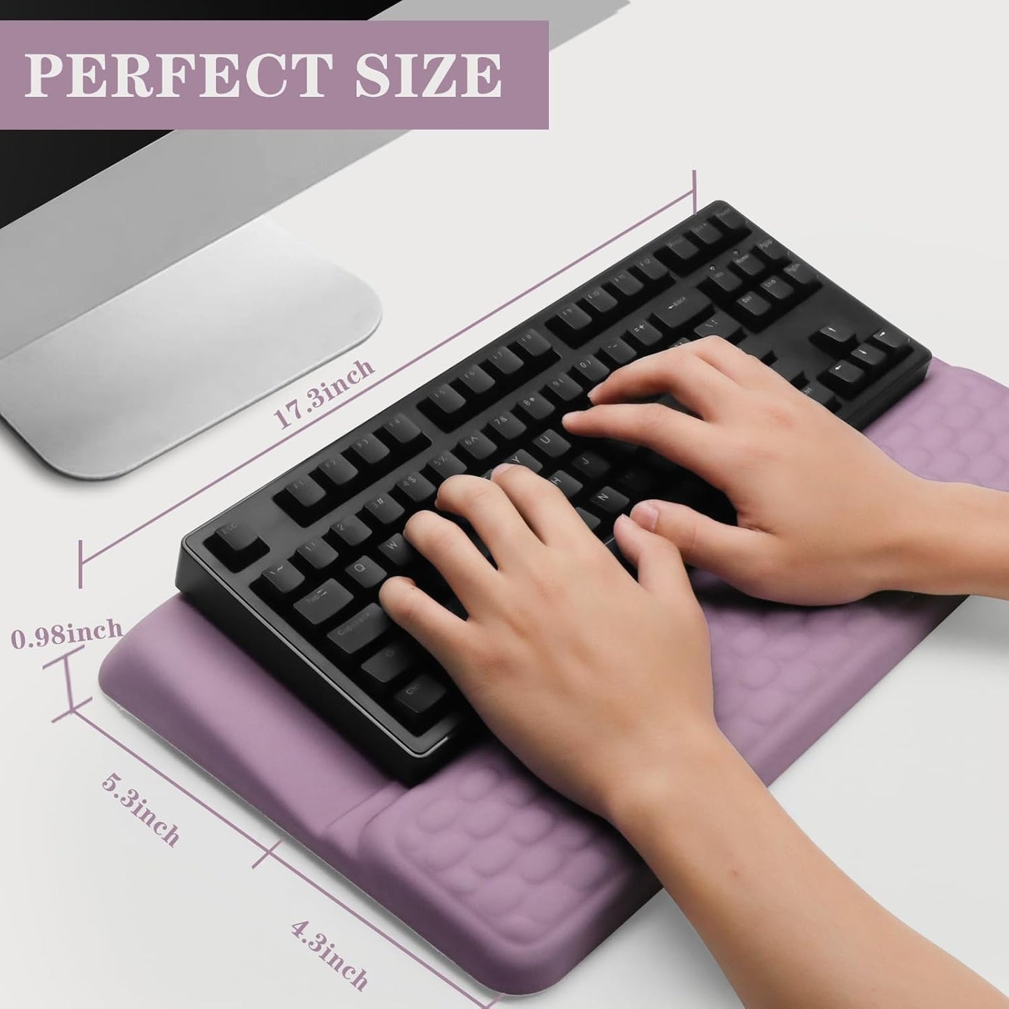 Computer Keyboard Stand Pad with Wrist Rest, Ergonomic Comfy Tilted Keyboard Stand Riser Holder Pad for Office Home (Black)