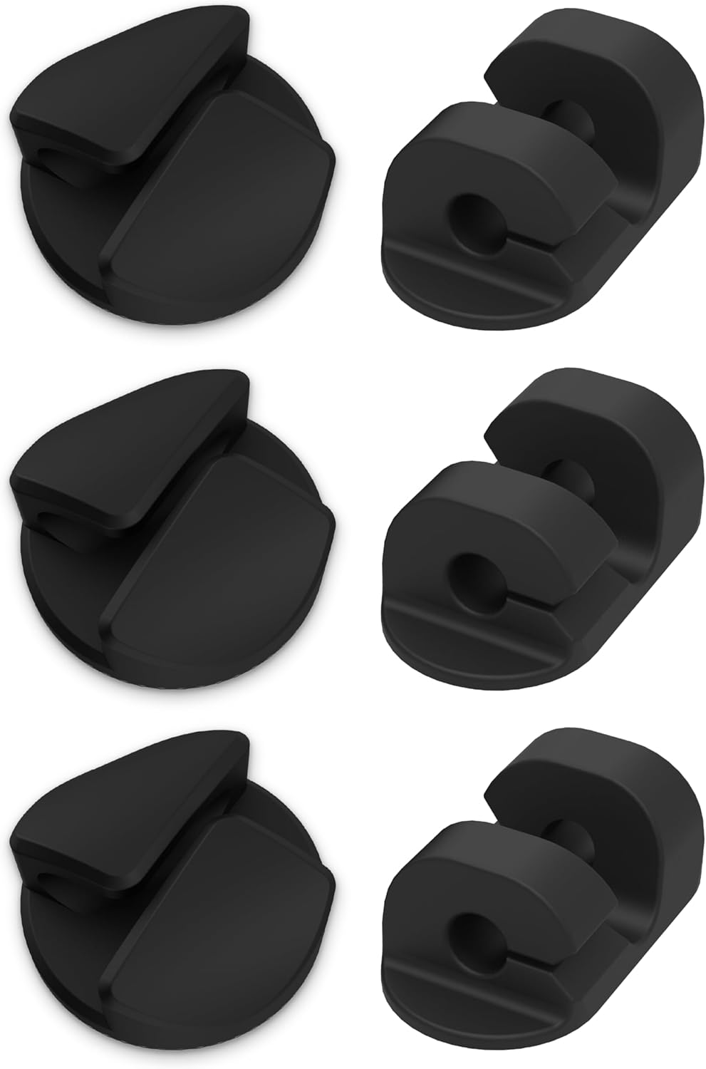 Scosche CMAA2-6PKRP 6 Pack Adhesive Cable Management Clip Kit, Cord Organizer, Wire Holder for Desk, Nightstand, Phone Charger, Computer, Home, Office, Car, Black