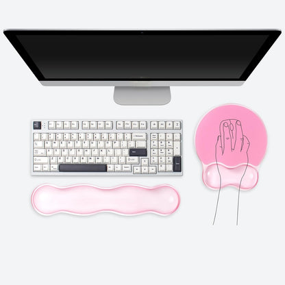 Gel Wrist Rest and Cloud Mouse Pad Support for Keyboard and Mouse - Ergonomic Pink Keyboard Wrist Pad Set for Typing Pain Relief/Computer/Laptop/Gaming/Home/Office (Cloud Shape, Gradient Blue Pink)