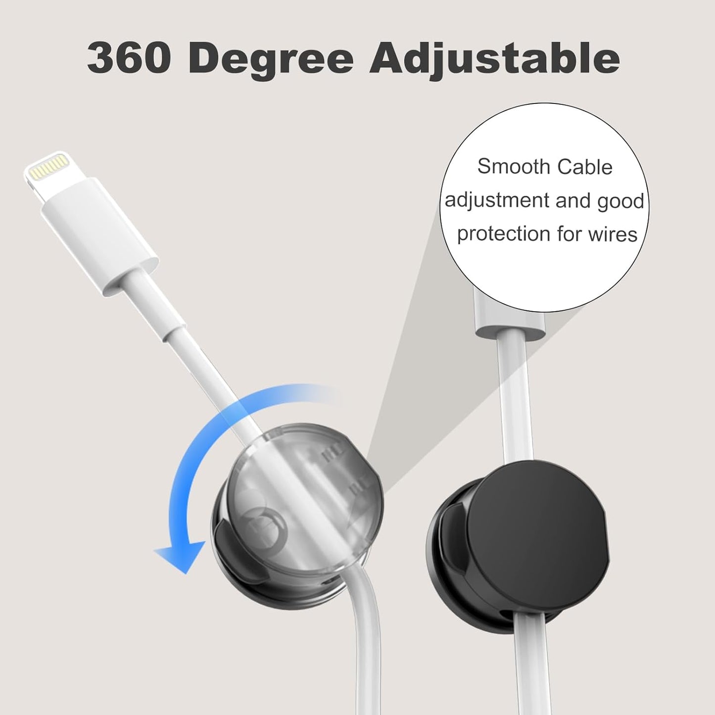 6 Pack -360 Degree Rotational Compact Desk Magnetic Cable Clips,Adhesive Wire Holder Keeper Organizer for Home Office Desk Phone Car Wall Desktop Nightstand, 3 Colors