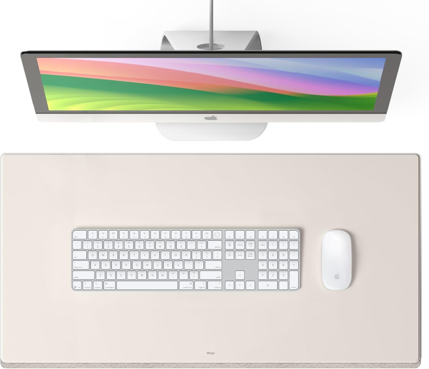 elago Smart Magnetic Desk Mat Compatible with All Magnetic Products -Paper Protector, Mouse Pad, Laptop, Non-Slip Top, Premium Waterproof Writing Pad for Office and Home (Stone [Large]