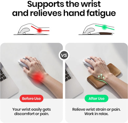 Walnut Wooden Wrist Rest for Mechanical Keyboard, Ergonomic Design for Wrist Pain Relief, Smooth No Odor and Easy to Clean, Support Wrist to Coding Typing and Playing (for 104 Key)