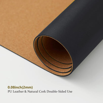 Cork Desk Mat - Dual-Sided Desk Pad for Office and Home - Desk Organization and Accessories - Ideal for Large Mouse Pad and Desk Mats on Top of Desks(Dark Green,90cmx 43cm)