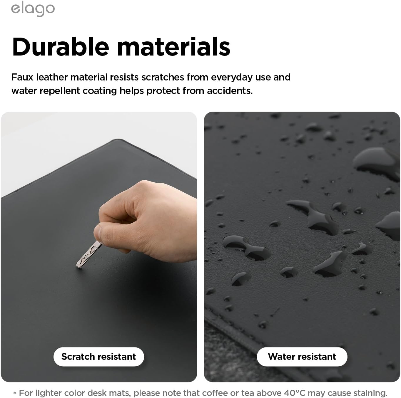elago Smart Magnetic Desk Mat Compatible with All Magnetic Products -Paper Protector, Mouse Pad, Laptop, Non-Slip Top, Premium Waterproof Writing Pad for Office and Home (Stone [Large]