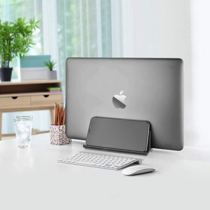 HONKID Vertical Laptop Stand, Aluminum Holder Adjustable Desktop Laptop Dock (up to 17.3 in) Compatible with All/Surface/HP/Dell/Lenovo/Gaming Laptops,Black