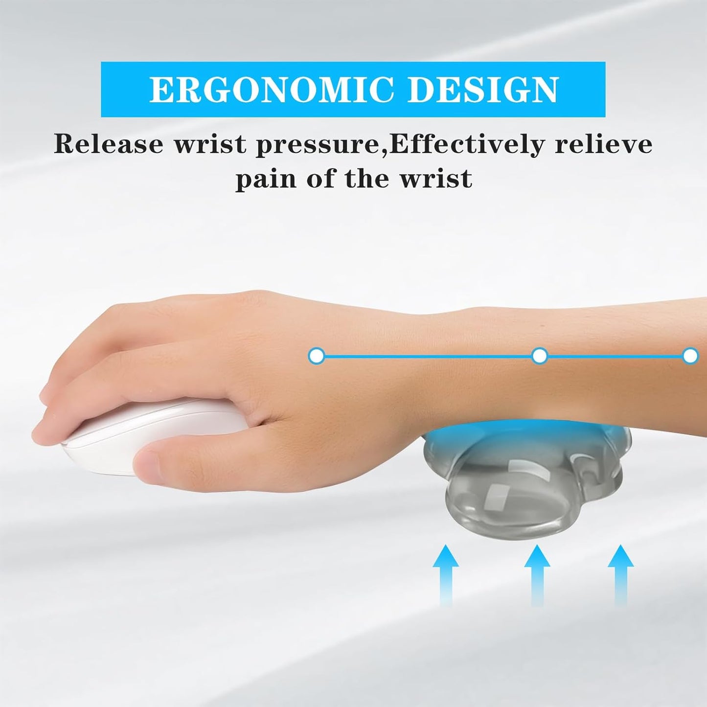Gel Cloud Keyboard and Mouse Wrist Rest, Cute Wrist Support and Arm Support Keyboard Rest for Keyboard and Mouse Typing Pain Relief，Suitable for Office/Computer/Laptop/Gaming (Pink)