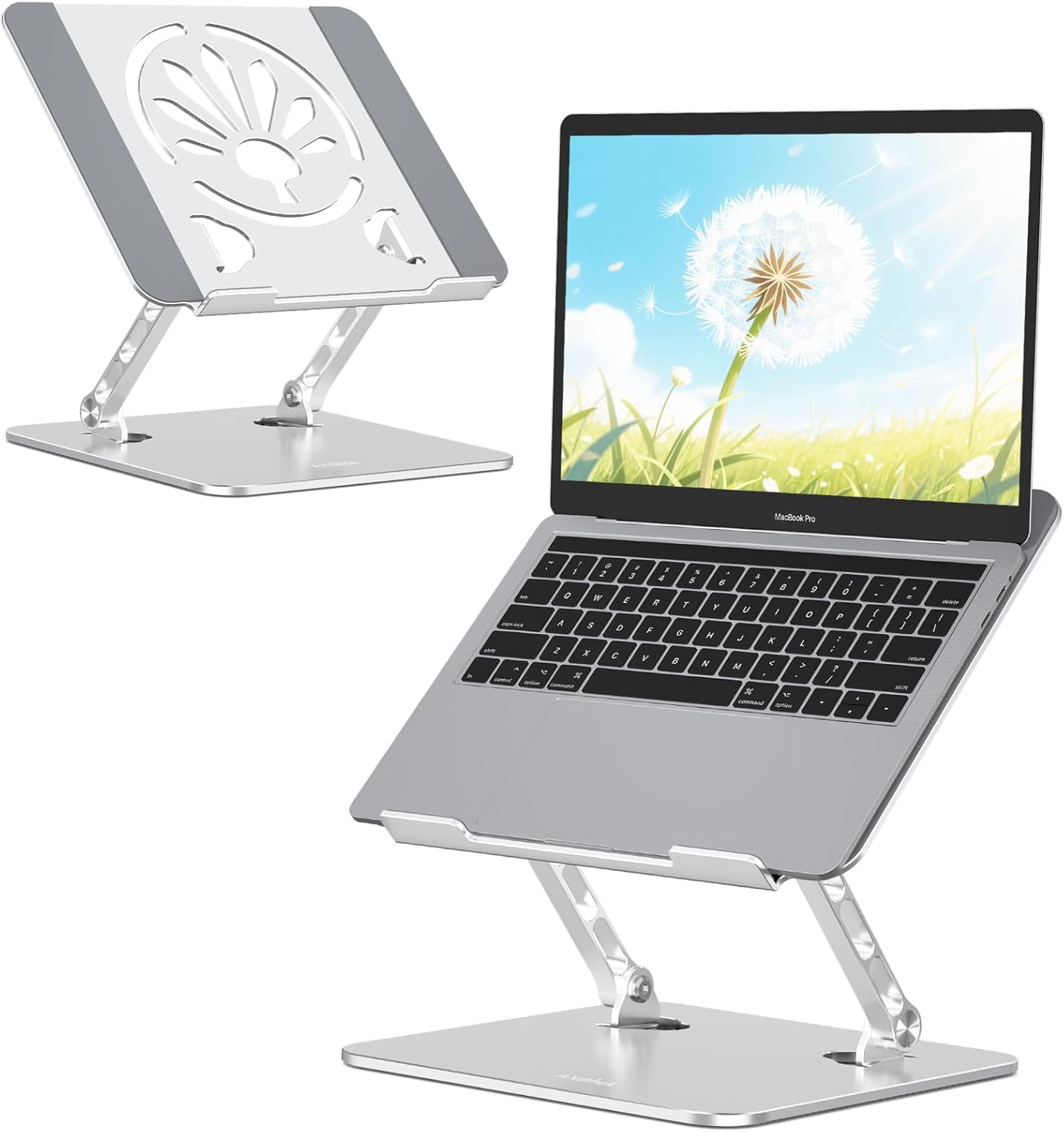 Aluminum Laptop Stand for Desk – Adjustable Ergonomic Laptop Riser, Foldable & Portable Holder Fit for MacBook & 10"-16" Laptops for Office, Home & Travel,Purple