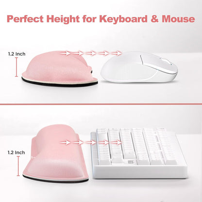 Gimars Upgrade Enlarge Silky and Superfine Fabric Gel Memory Foam Keyboard Wrist Rest Set, Ergonomic Keyboard Mouse Wrist Support for Typing Pain Relief, Comfort for Office, Gaming, Computer