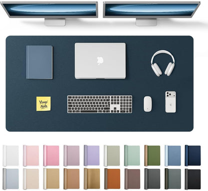 YSAGi Leather Desk Protector, Office Mat, Large Mouse Mat, Non-Slip PU Leather Blotter, Laptop Pad, Waterproof Writing Pad for Office and Home (Light Pink, 23.6" x 13.8") - Colors B