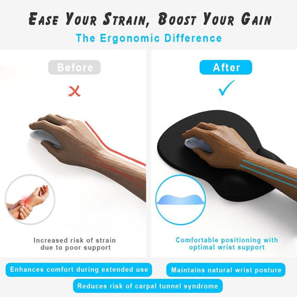 ErgoComfort Gel Wrist Rest Mouse Pad-Ergonomic Office Mousepad with Wrist Support-Non-Slip, Design Desk Accessories Mat for Home&Game Decor (09MochaSand Set)